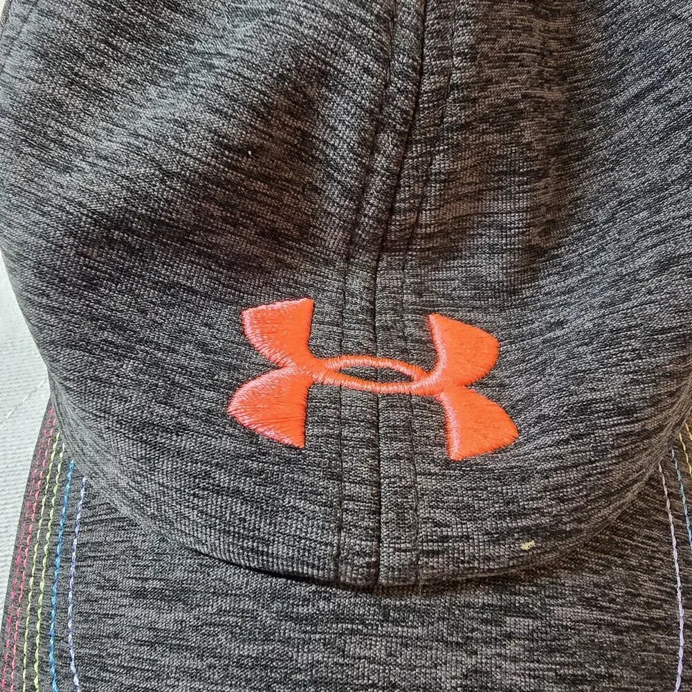 Under Armour Hat Cap Strapback Girls Gray Pink Adjustable Embroidered Logo Youth
